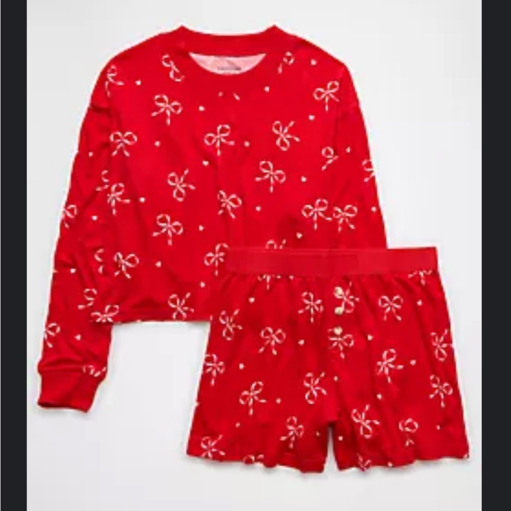 AE Bow Plush PJ Set